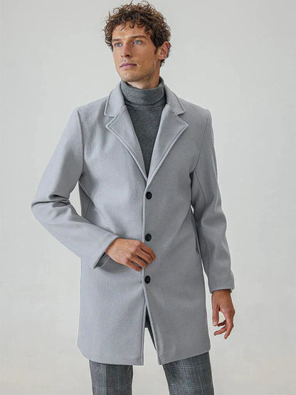 🔥Solange der Vorrat reicht 40 % Rabatt!🎉Herren einreihige einfarbige Jacke mit Schnalle