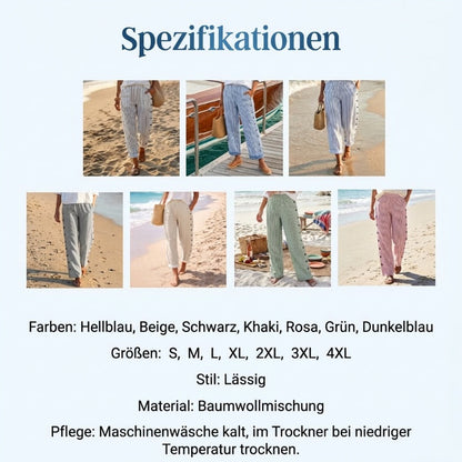 🔥Solange der Vorrat reicht 40 % Rabatt!🎉Bequeme blau gestreifte Hose mit Seitentaschen