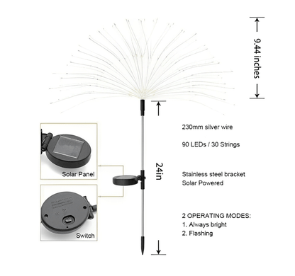 🛍️ 50 % Rabatt – 200 LED Solar-Feuerwerkslichter, 8 Modi, IP65 – wetterfest & warmweiß für Garten, Terrasse & Party 🌟