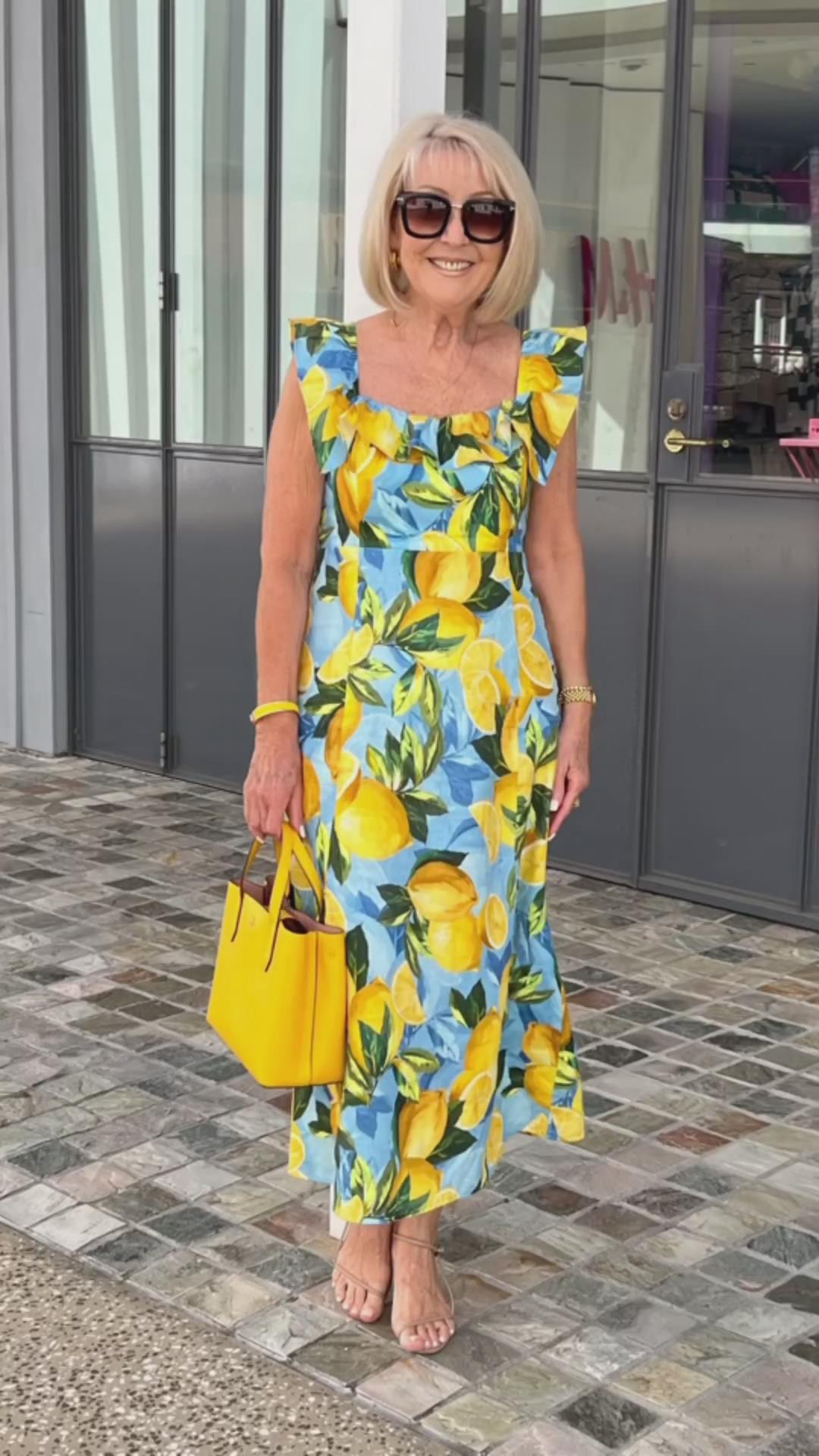 💥Sommersalg - 50 % rabatt🍋Plus size sitronprint tunikakjole