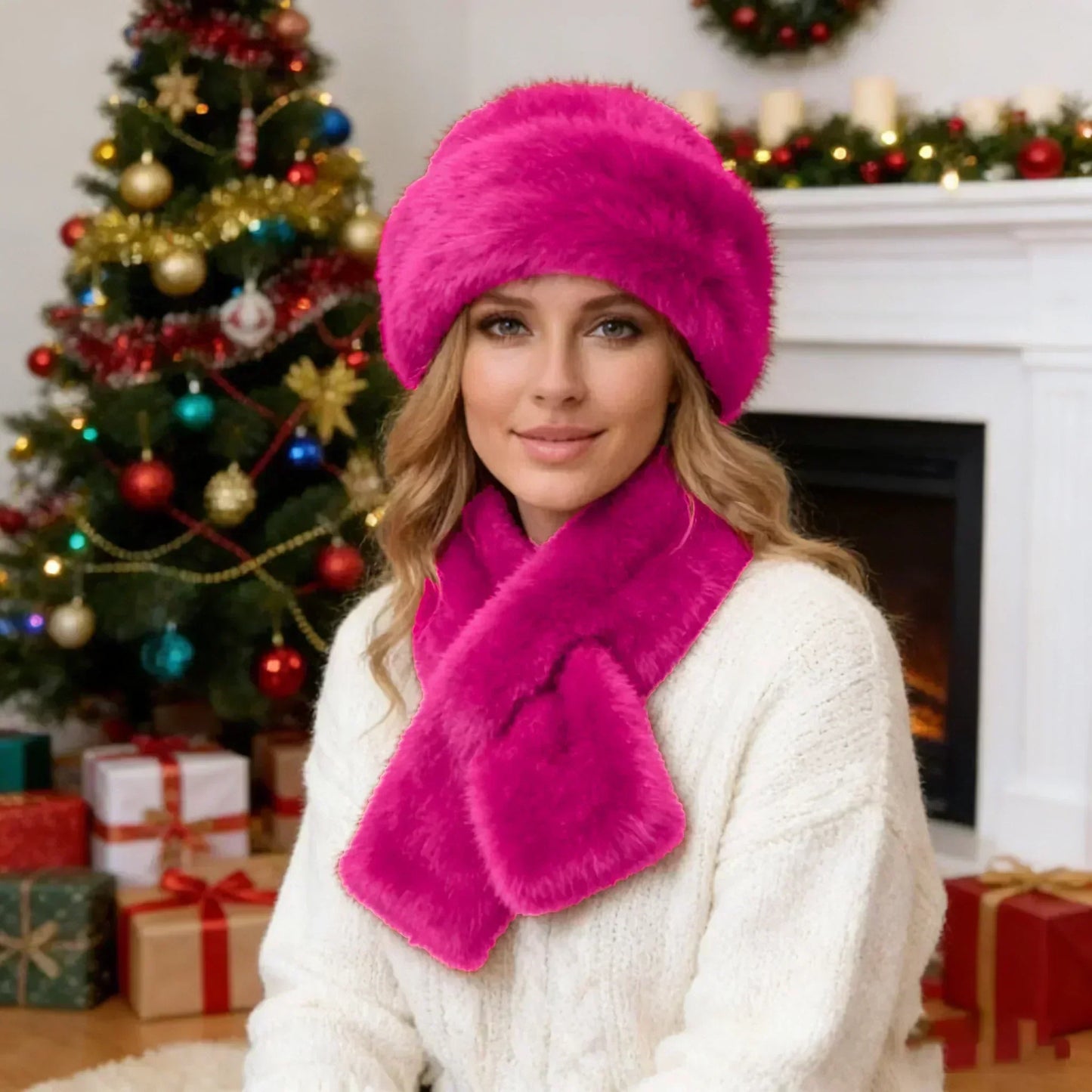 🎅 Festliche Vorratssale🧣👒Perfektes Set: Winterschal & Plüschmütze - Das Wärme-Duo für frostige Tage🎁