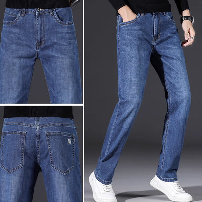 👖💪 Elastische Herrenjeans mit hoher Taille & geradem Bein – 50% RABATT! Bequemer Sitz, viel Bewegungsfreiheit – perfekt für jeden Tag. 🔥✨