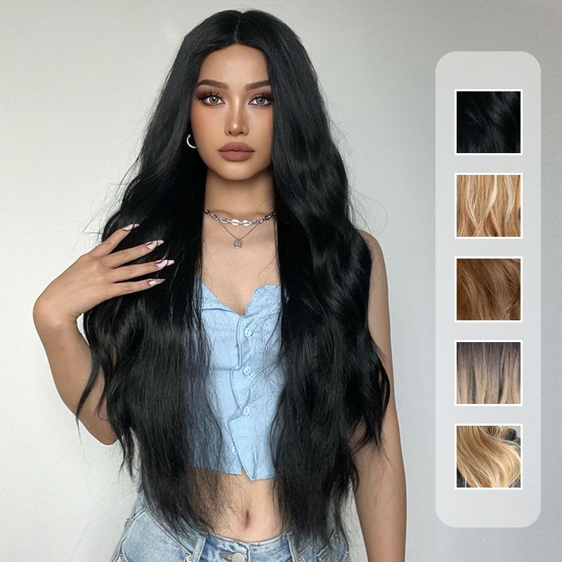 Belle perruque de cheveux bouclés moelleux