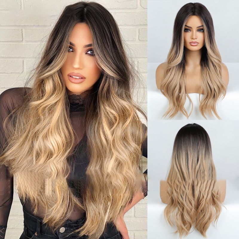 Belle perruque de cheveux bouclés moelleux