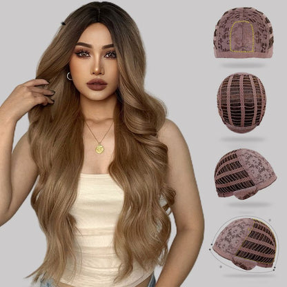 Belle perruque de cheveux bouclés moelleux