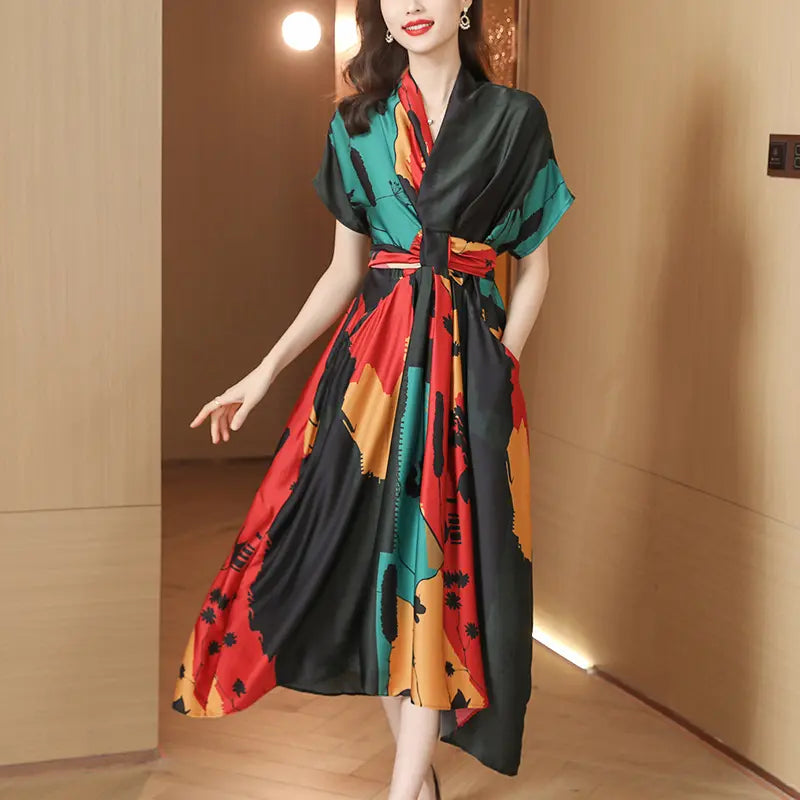 💃Robe en soie de mûrier avec une jolie ceinture🔥