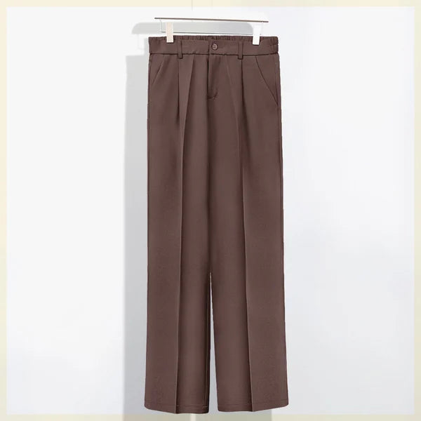 Pantalones de pierna recta de seda de hielo