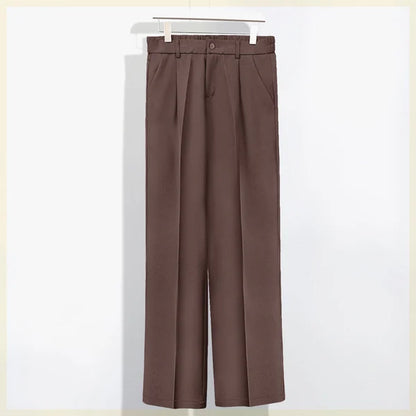 Pantalones de pierna recta de seda de hielo