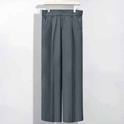 Pantalones de pierna recta de seda de hielo