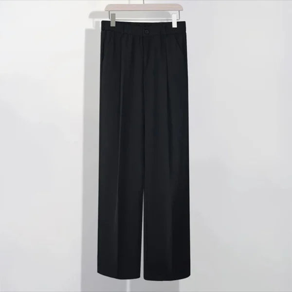 Pantalones de pierna recta de seda de hielo