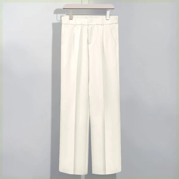Pantalones de pierna recta de seda de hielo