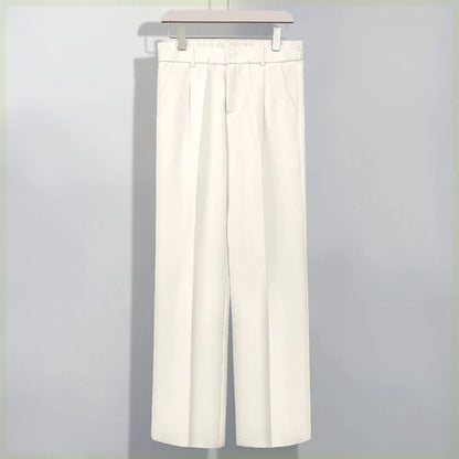 Pantalones de pierna recta de seda de hielo
