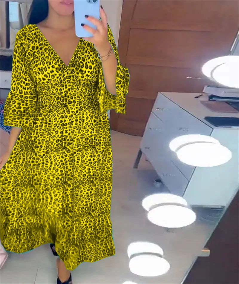 🔥 Damekjole i bomull med leopardtrykk