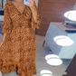 🔥 Damen Baumwoll Wrap Kleid mit Leopardenmuster