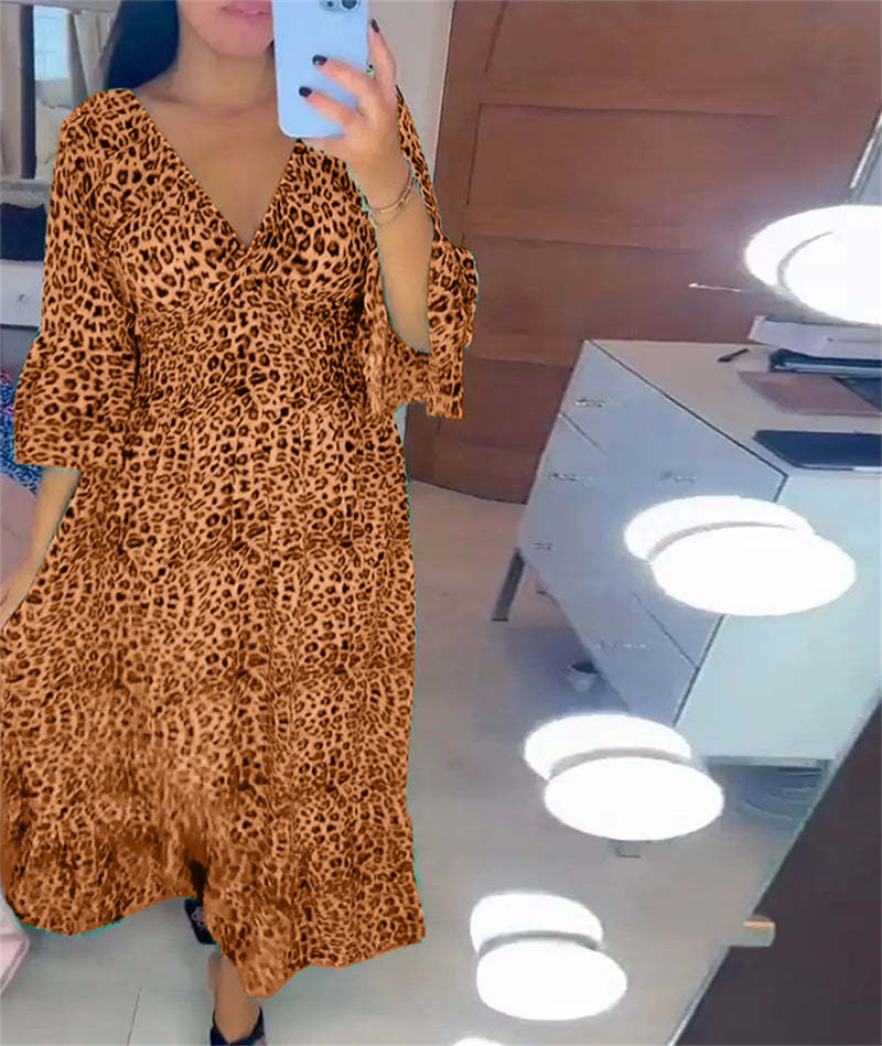 🔥 Damekjole i bomull med leopardtrykk