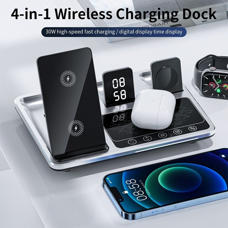 Бесплатна достава🎁 Нова генерација брзог Smart Touch 4 у 1 бежичног пуњача за iPhone, Apple Watch и AirPods