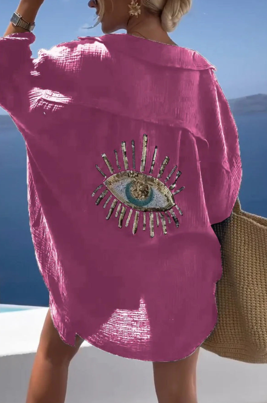 ⏳Sconto del 50% a tempo limitato💥2025 Nuova camicia casual con paillettes e perline