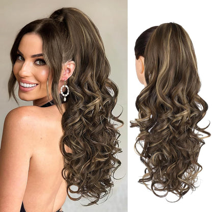 💜Zeitlich begrenzte Aktion 40 % Rabatt💜Clip-on-Haarverlängerung für welligen Pferdeschwanz