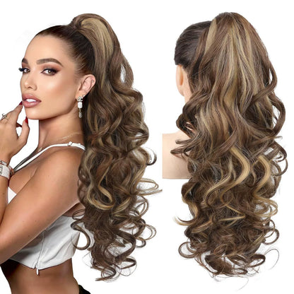 💜Zeitlich begrenzte Aktion 40 % Rabatt💜Clip-on-Haarverlängerung für welligen Pferdeschwanz