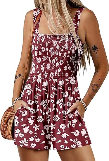 🌞Sommer-Schnäppchen🔥💃Sommer-Overall ärmellos mit Smock-Optik – Bequem & lässig💕