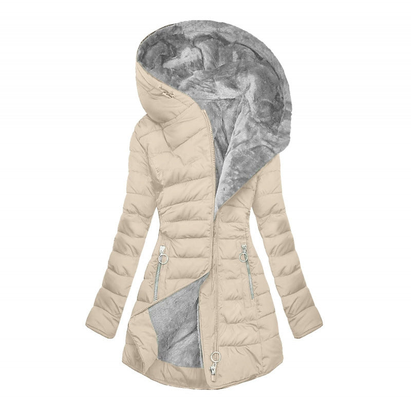 ❄️ LETZTER TAG IM ANGEBOT - 50% RABATT 💖 Damen Kapuzen-Mantel mit Plüschfutter