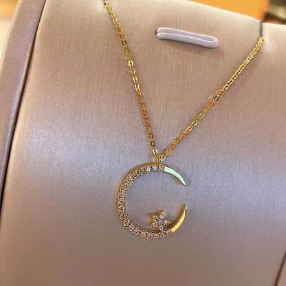 💕50% discount💕Bright Night: Moon and Star Necklace🌙