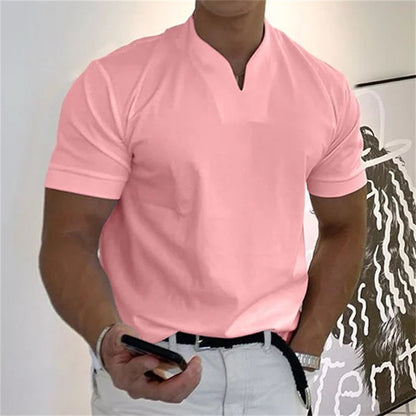 👕 JETZT 60 % RABATT! 💎 Herren-Business-T-Shirt mit V-Ausschnitt und kurzen Ärmeln – atmungsaktive Baumwollmischung, klassische Passform und erhältlich bis Größe 5XL ✨