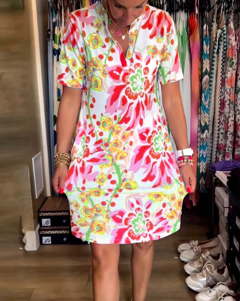 🔥Last Day Promotion 49% discount 💃 Short-sleeved dress with floral print