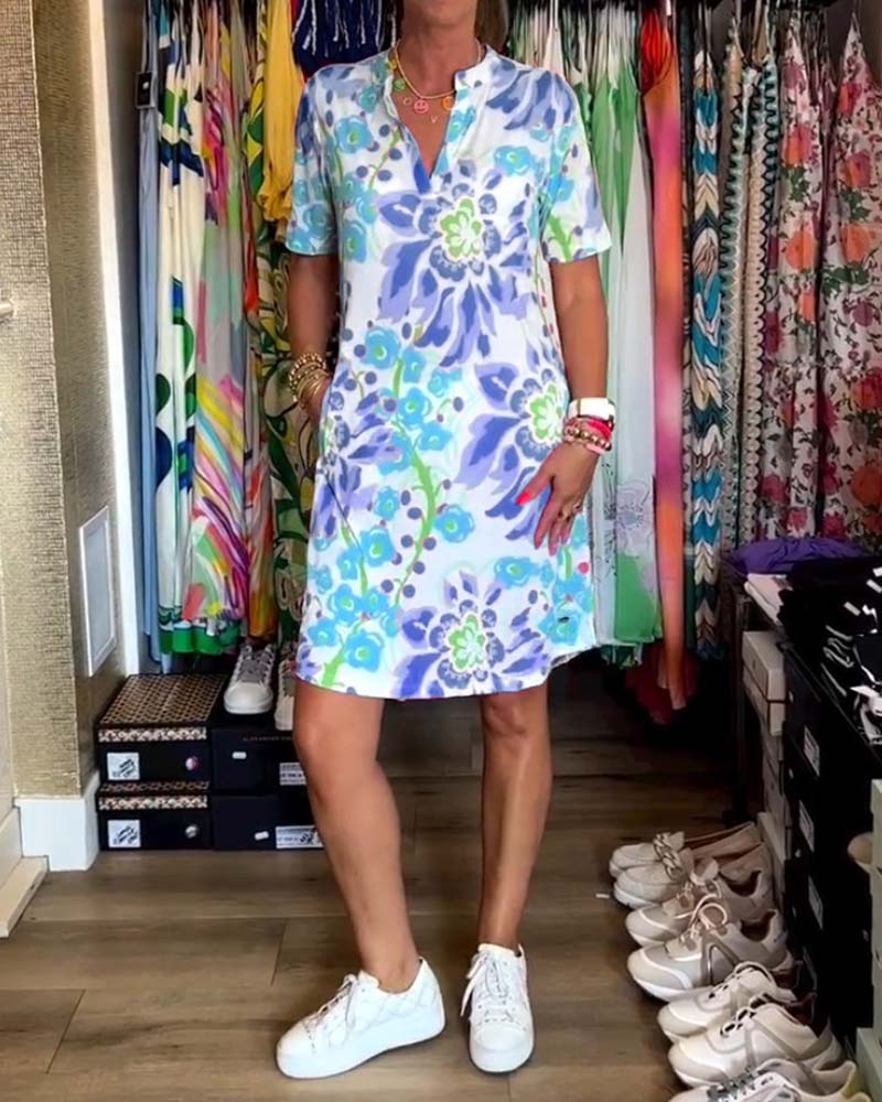 🔥Last Day Promotion 49% discount 💃 Short-sleeved dress with floral print