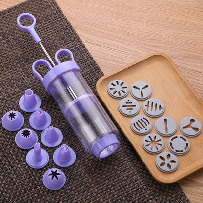⏳Zeitlich begrenztes Angebot: 50 % Rabatt⏰Edelstahl-Kuchendekorationspistolen-Set💉🏵️🍪