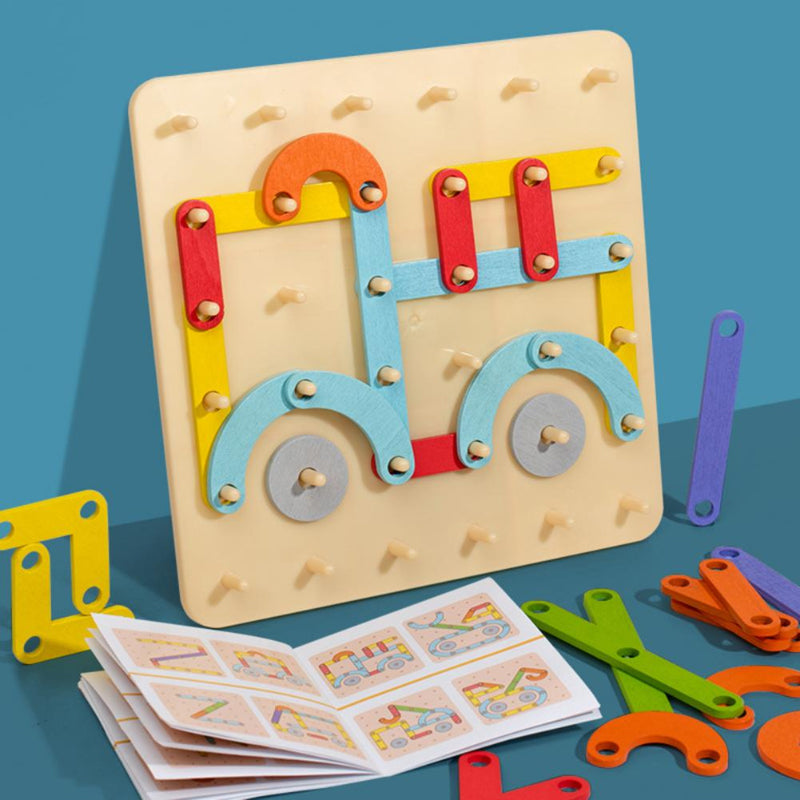 🧩 50% RABATT ! ✨ Montessori-Steckpuzzle - Holzformen mit Lernkarten für frühe Bildung & kreative Entwicklung 🎁🎄