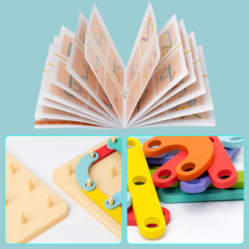 🧩 50% RABATT ! ✨ Montessori-Steckpuzzle - Holzformen mit Lernkarten für frühe Bildung & kreative Entwicklung 🎁🎄