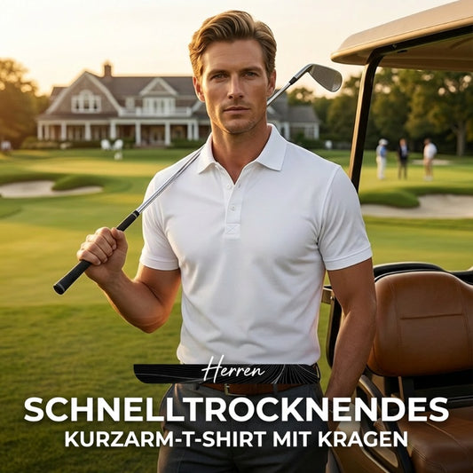 🔥Solange der Vorrat reicht 40 % Rabatt!🎉Herren schnell trocknendes Kurzarm-Hemdchen-Shirt mit Reverskragen