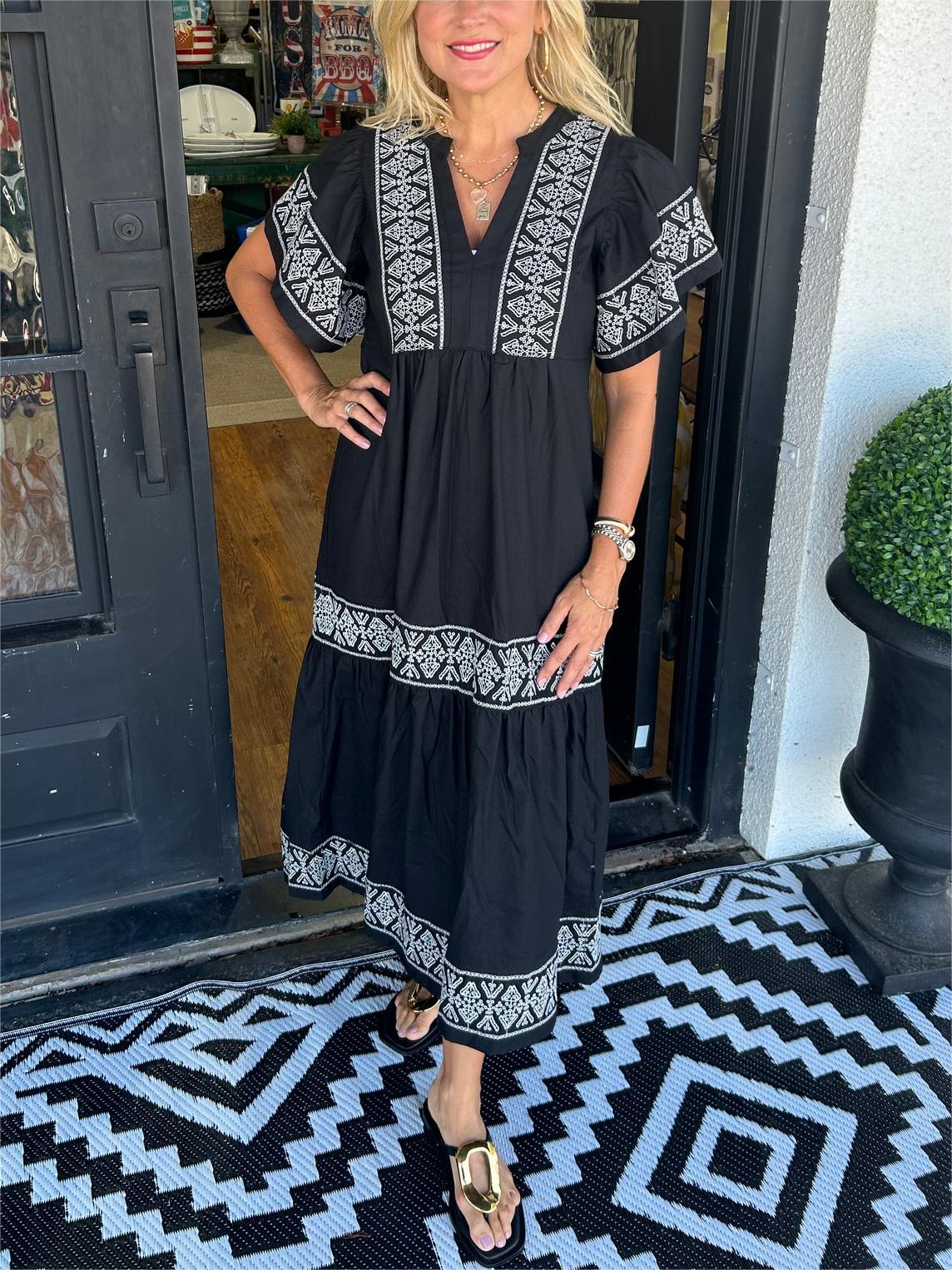 62% korting✨ Boho V-hals maxi-jurk voor dames✨
