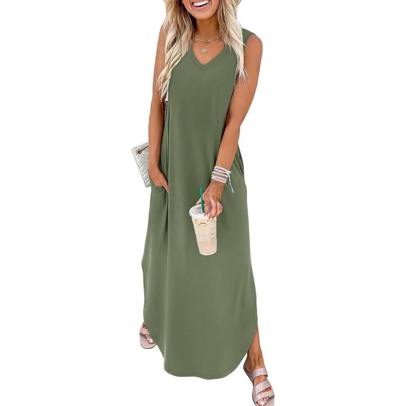 💖LETZTER TAG 60% RABATT💖Sommer Maxikleid: Urlaub-Strandkleid mit Taschen