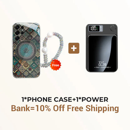Colorful Blue Lotus Flower Totem Case Cover for Samsung S Series - Get a FREE Exquisite Diamond Bracelet!🔥
