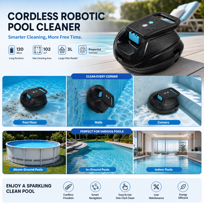 🤖 Poolreinigungsroboter – Kabellos, leistungsstark, intelligent und mühelos 🌊✨