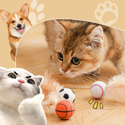 🔥Solange der Vorrat reicht 40 % Rabatt!🎉Interaktiver Katzen-Hüpfball mit Feder