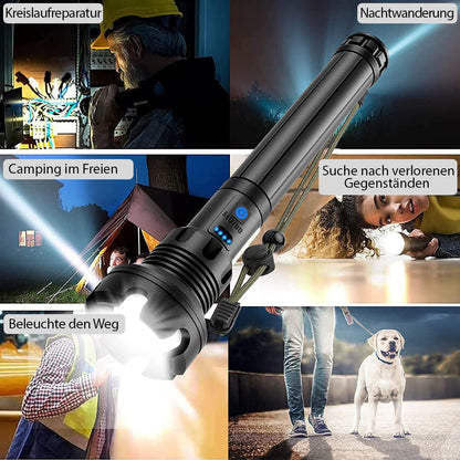 🔦 64 % Rabatt! 🎉 Wiederaufladbare Taschenlampe mit 90.000 Lumen – Extrem hell, wasserdicht und mit langer Akkulaufzeit 📦