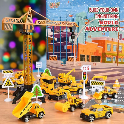 🔥Solange der Vorrat reicht 40 % Rabatt!🚗Adventskalender für Jungen: Spielzeugsets mit Baumaschinen aus Metalllegierung