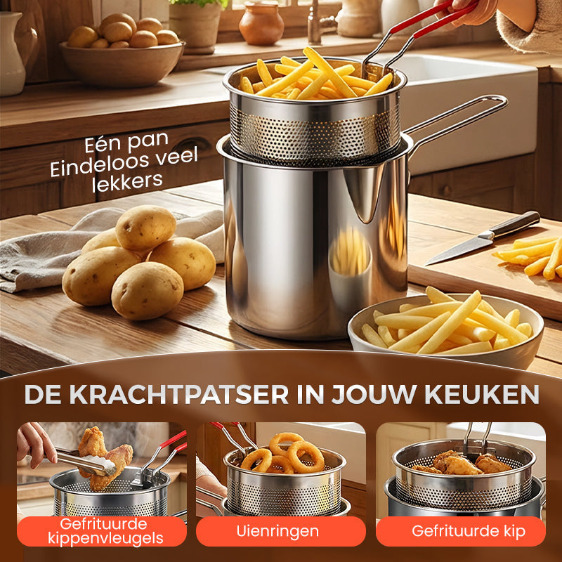 🥳HEISSER SALE 2026🥳💞50.000+ VERKAUFT!👵❤️ Multifunktionale Fritteuse aus Edelstahl 304