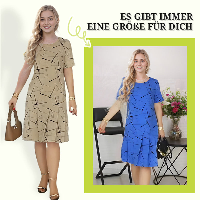 🔥Vendita calda in🌈Vestito plissettato alla moda con stampa a maniche corte per le donne! 🔥