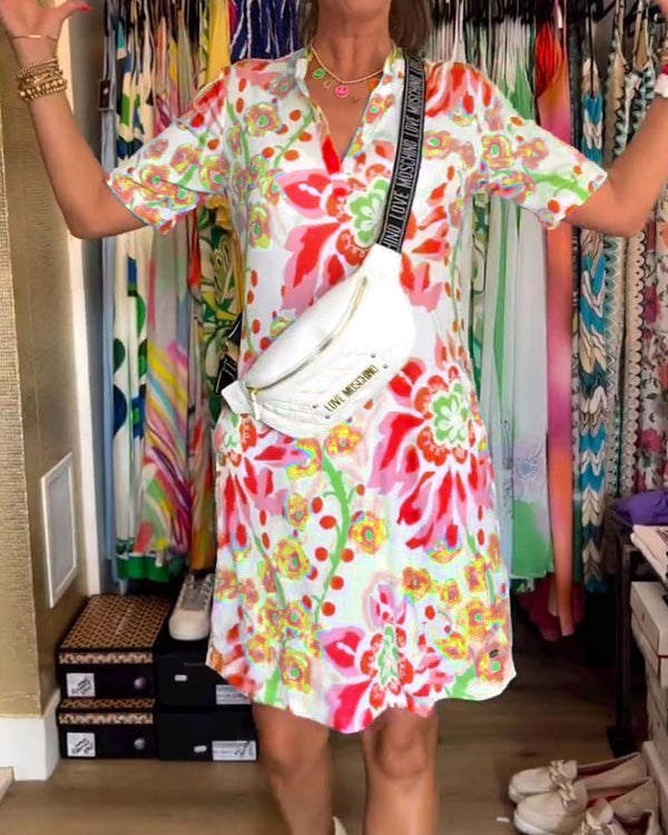 🔥Last Day Promotion 49% discount 💃 Short-sleeved dress with floral print