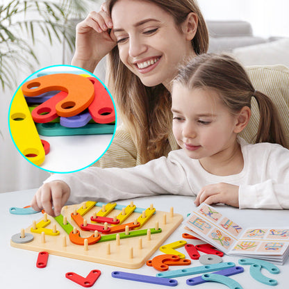 🧩 50% RABATT ! ✨ Montessori-Steckpuzzle - Holzformen mit Lernkarten für frühe Bildung & kreative Entwicklung 🎁🎄
