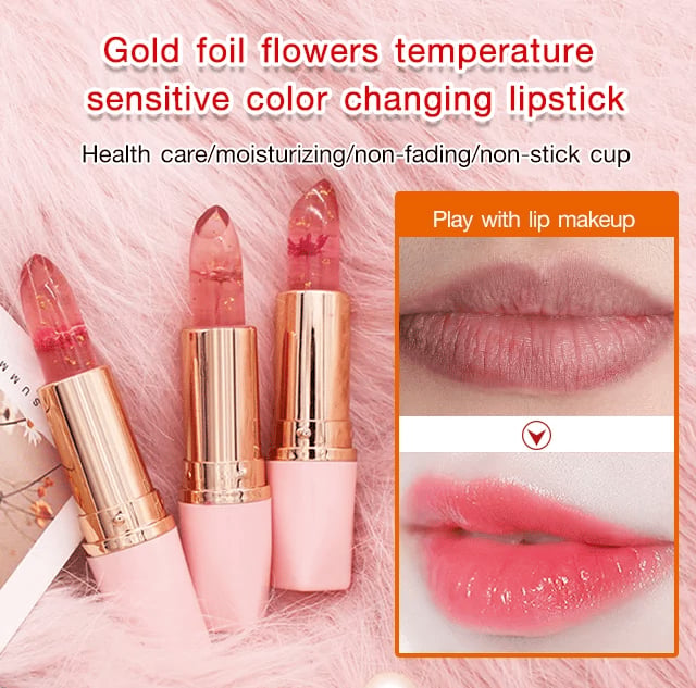 🔥Solange der Vorrat reicht 40 % Rabatt!🎉Kristall-Gelee-Blume Farbwechselnder Lippenstift💄