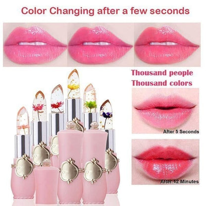 🔥Solange der Vorrat reicht 40 % Rabatt!🎉Kristall-Gelee-Blume Farbwechselnder Lippenstift💄