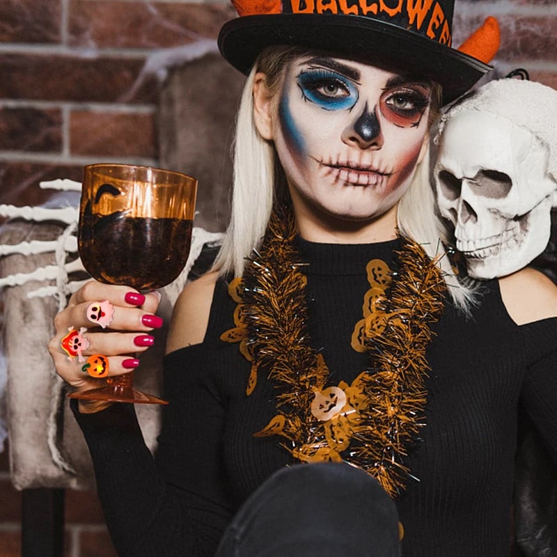 🎁LED-Licht Halloween Leuchtring😍 – Set mit 50 Stück