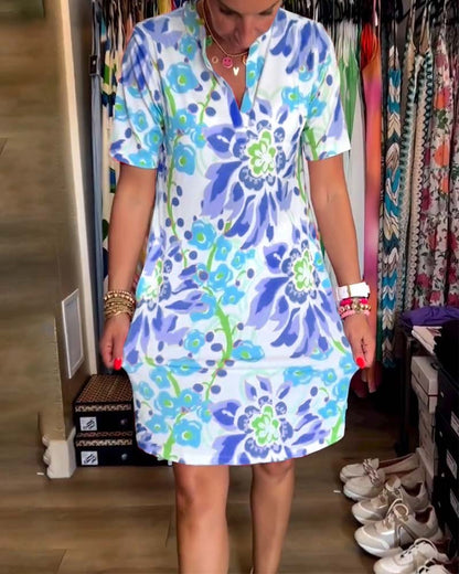 🔥Last Day Promotion 49% discount 💃 Short-sleeved dress with floral print