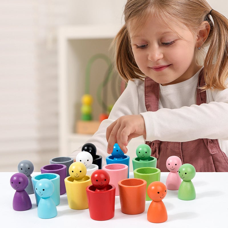 Kleinkinder Montessori Spielzeug für Farbsortierung und Zählen