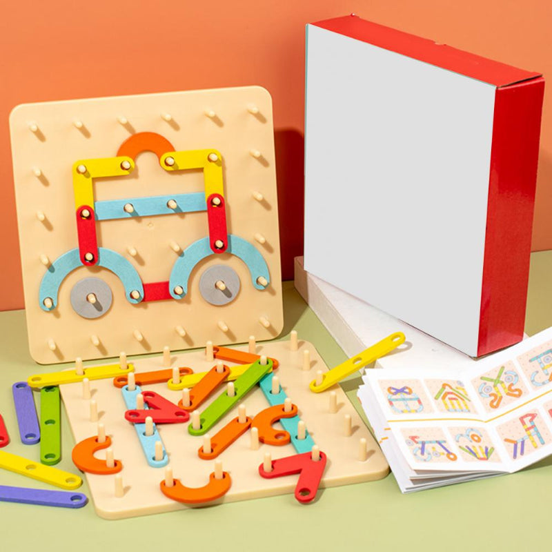 🧩 50% RABATT ! ✨ Montessori-Steckpuzzle - Holzformen mit Lernkarten für frühe Bildung & kreative Entwicklung 🎁🎄